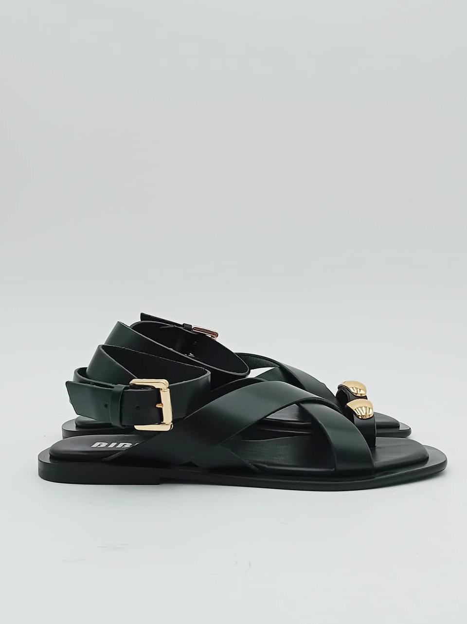 sandalo infradito flat con accessorio 902 nero BIBI LOU 