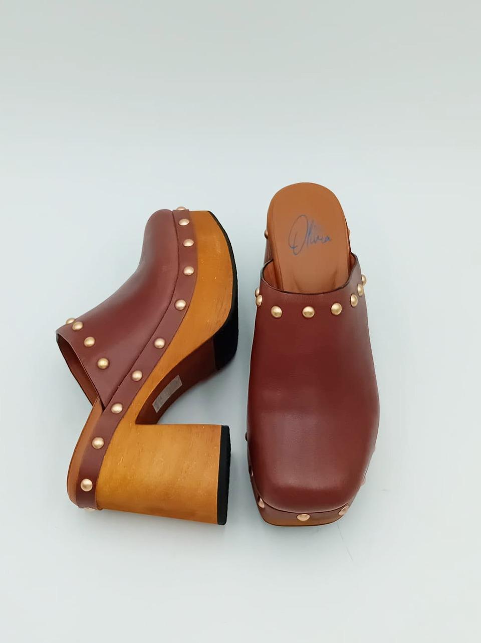 sabot monoblocco borchiato EVAG01 COFFE miss olivia 