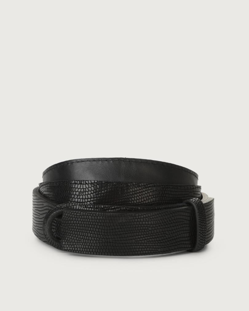 cintura nobuckle  pelle stampa iguana NB0099 LIZNERO ORCIANI NOBUCKLE 