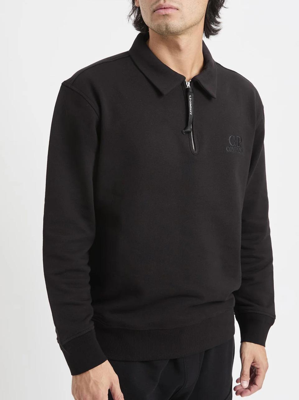 polo zip felpa SS140A005086W N C.P COMPANY 