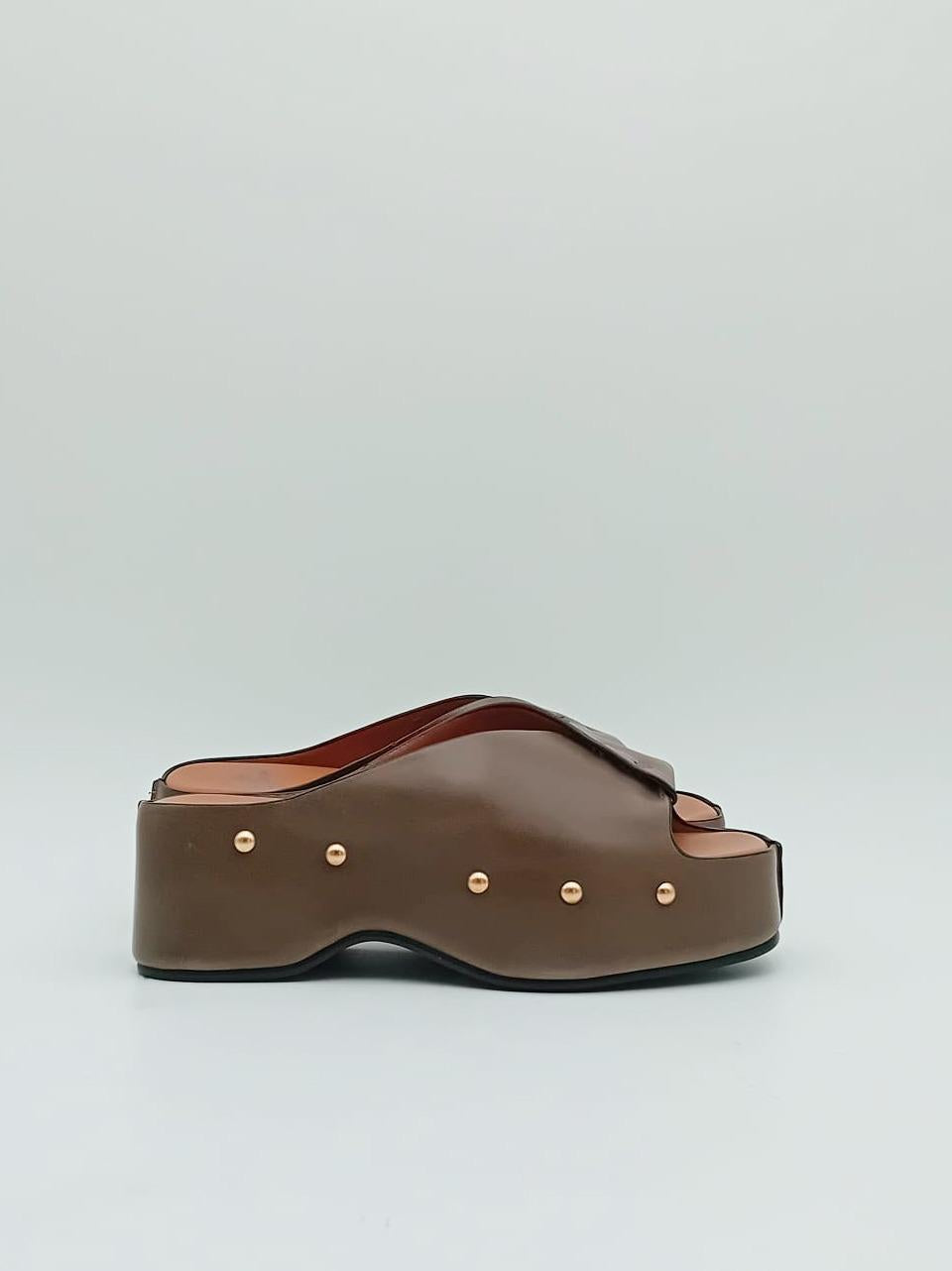 sabot spuntato incrociato zeppa h 50mm CAROLAD04 OLIVE miss olivia 