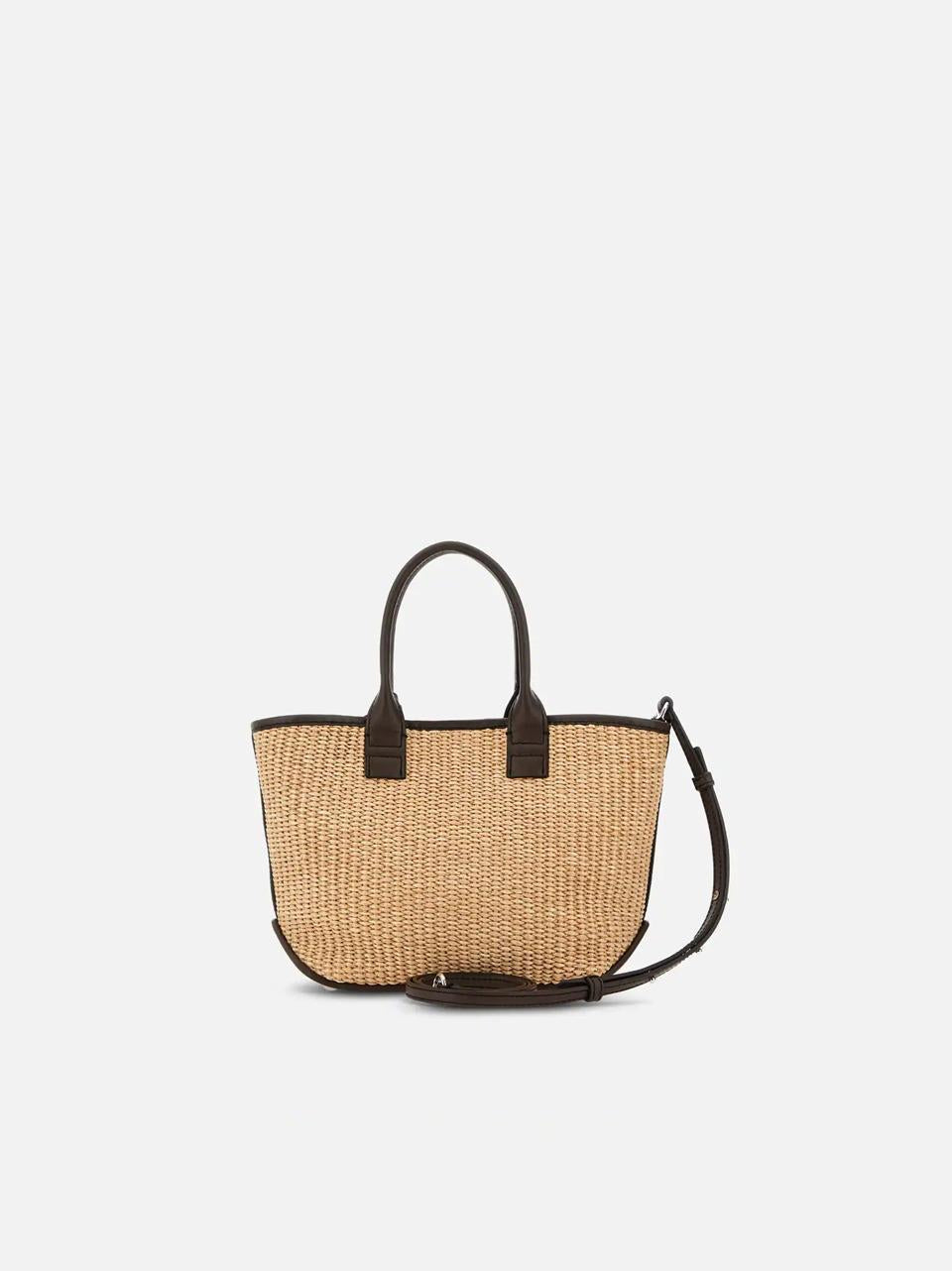 shopping mini in rafia KBW01TA5100UYI7E06 CREMA CIOCCOLATO HOGAN 