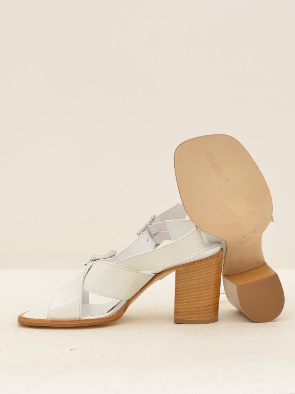 sandalo incrociato tacco h 70 mm 9056 BIANCO BRUGLIA 