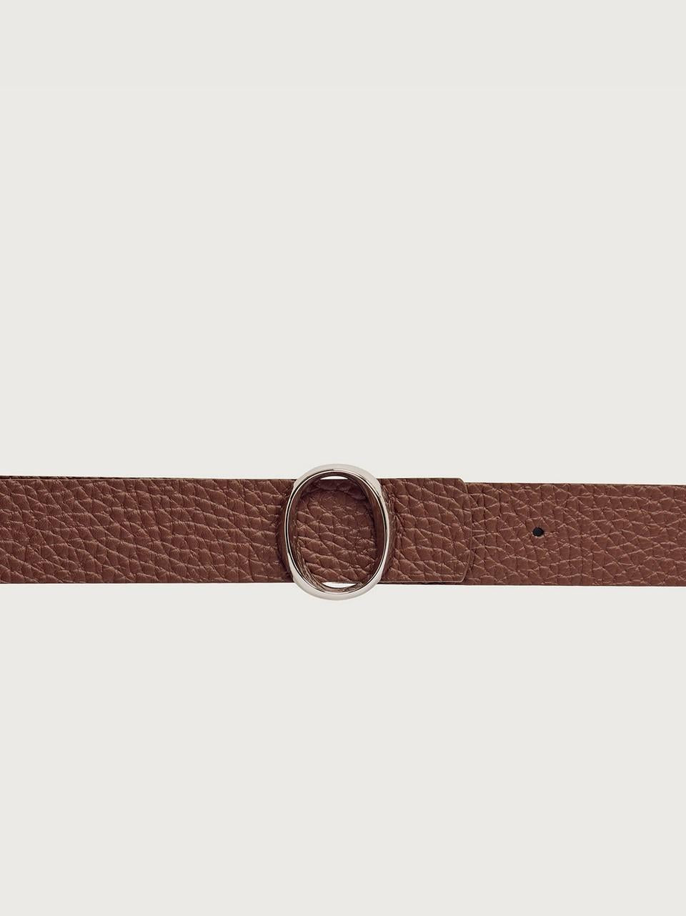 cintura double fibbia o D10C19SOFT CUOIO\NERO ORCIANI 