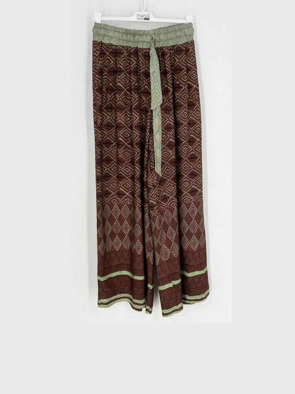 pantalone fluido fantasia floreale 26271 BORDEAUX WU' SIDE 
