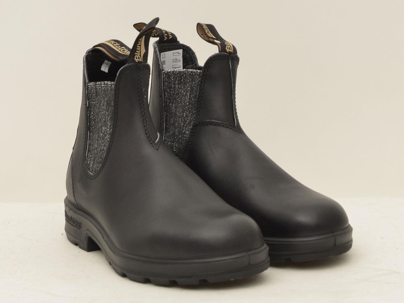beatles elastico  glitter silver 2032 BC BLACK LEATHER Blundstone 