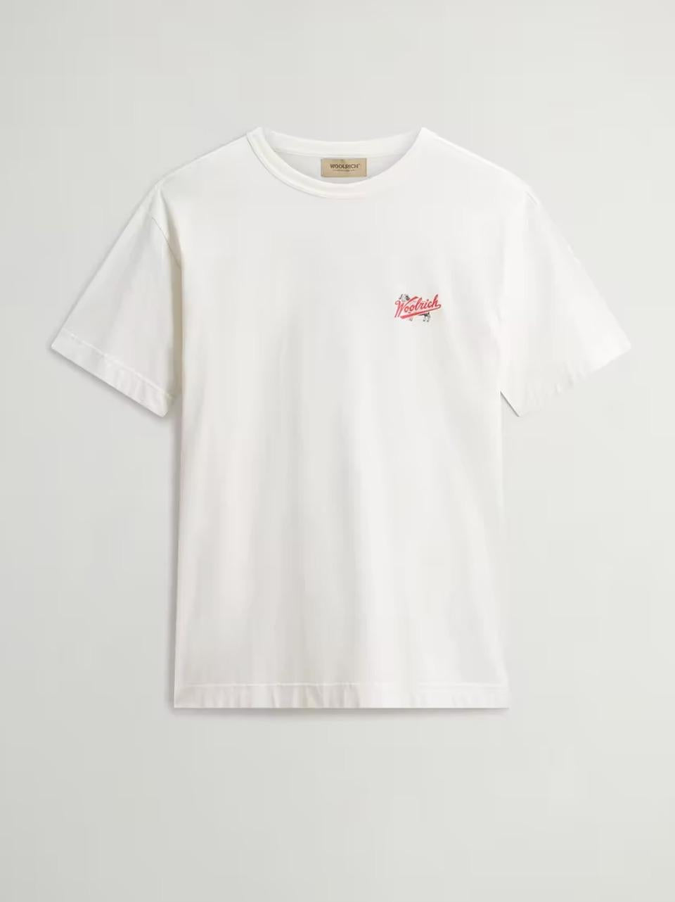 t shirt logo rosso TE2005UT5334 8270 WOOLRICH 
