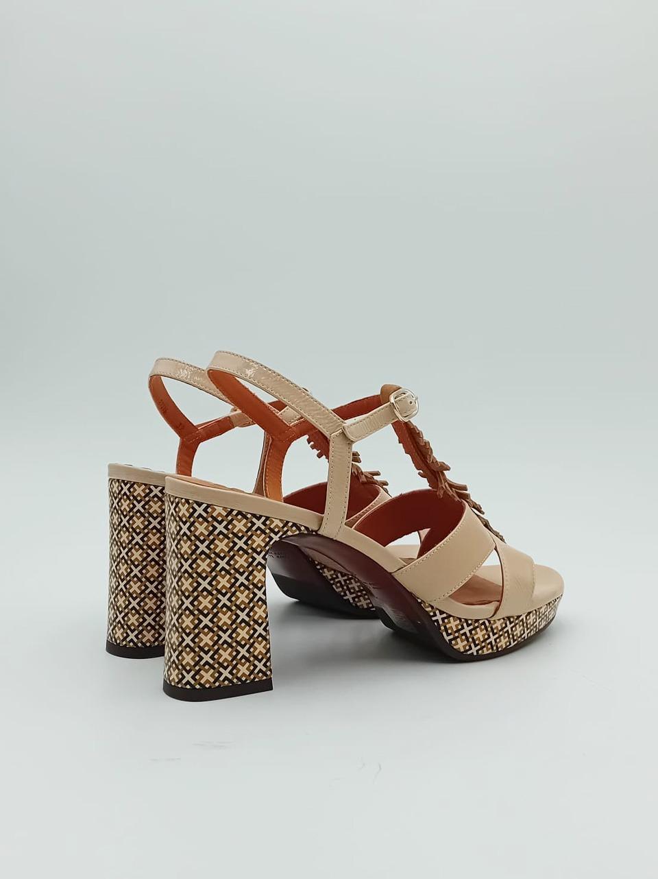 sandalo a t tacco h 80 mm con plato' kadat CM KADAT SHOKOLAT CUERO CHIE MIHARA 