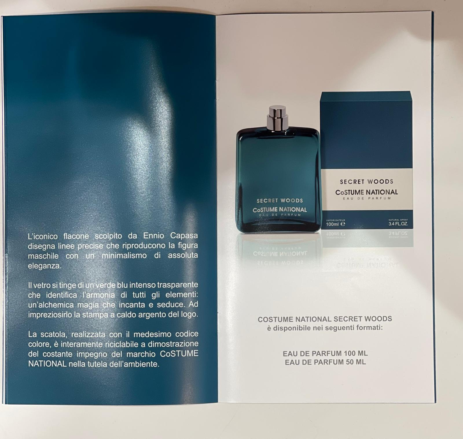 secret woods  edp  100ml SECRET WOODS 100 ML PROFUMO CoSTUME NATIONAL 