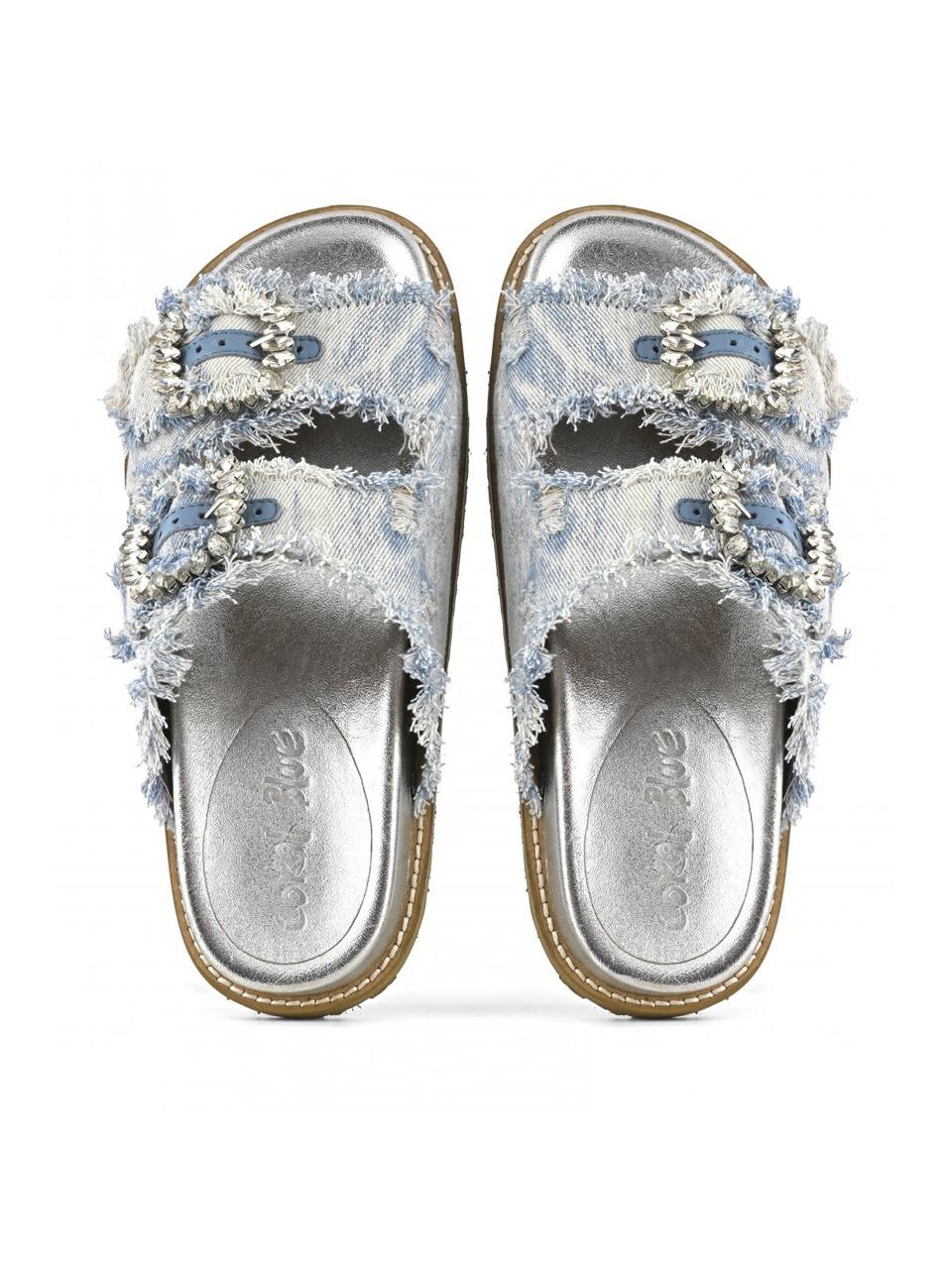 sandalo  2 fibbie 221.23 JAENS CHIARO Coral blue 
