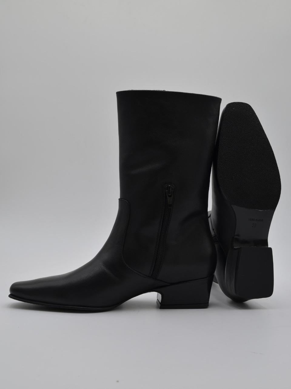 stivaletto 3\4  tacco h 30mm 7848 NERO ATTIMO 