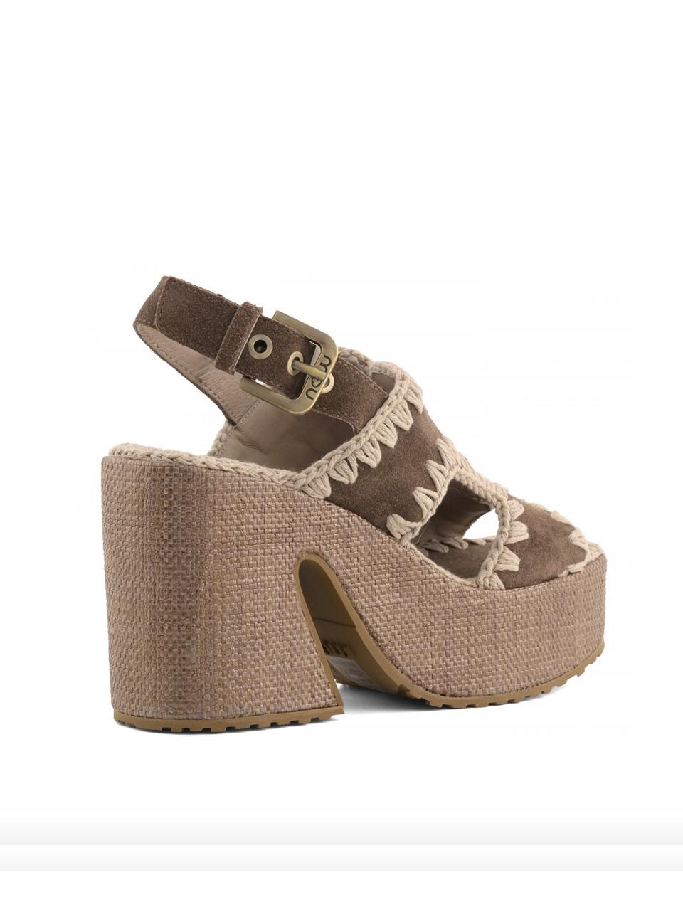 raffia platform with back stra MU SW721002A DPB MOU 