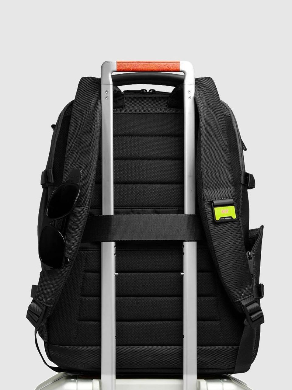 zaino viaggio tessuto riciclato e pelle CA6929S143BM NERO PIQUADRO 