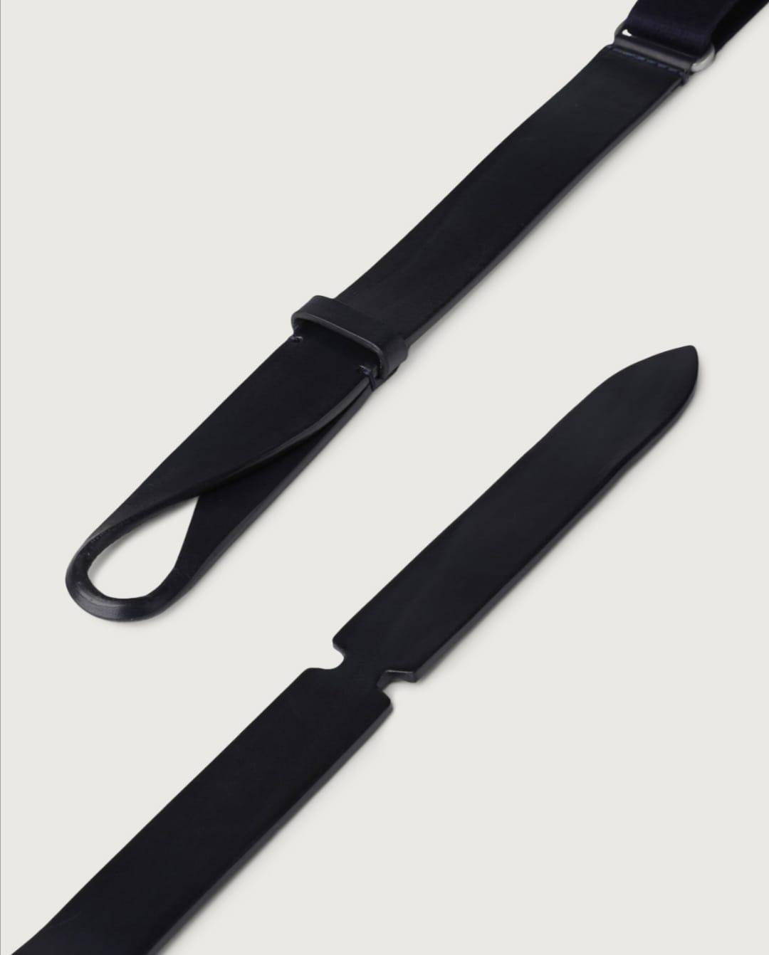 cintura nobuckle pelle e tessuto NB0001 BULBLU ORCIANI NOBUCKLE 