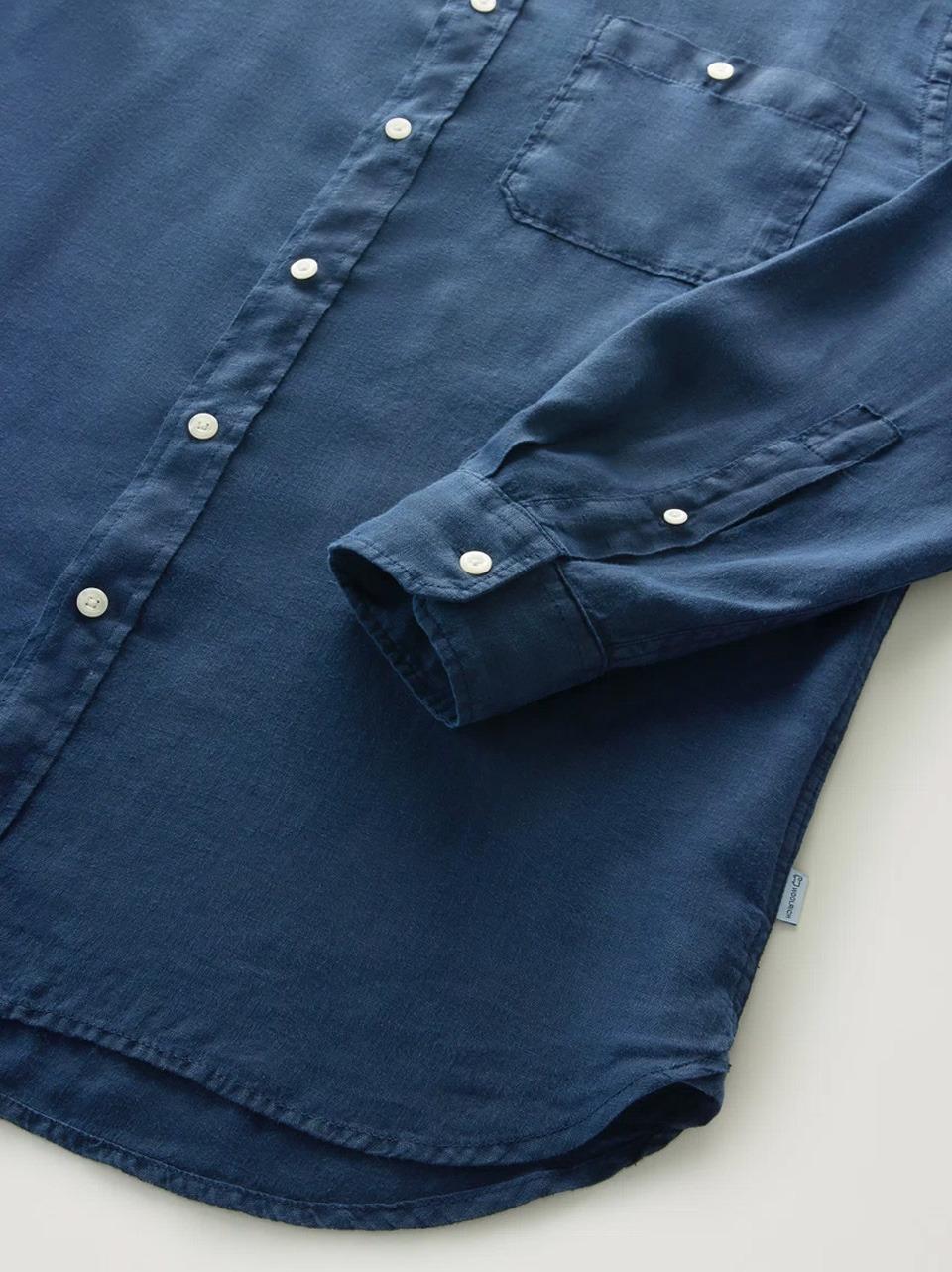 camicia in lino collo corea CFWOSI0105MRUT3372 B WOOLRICH 