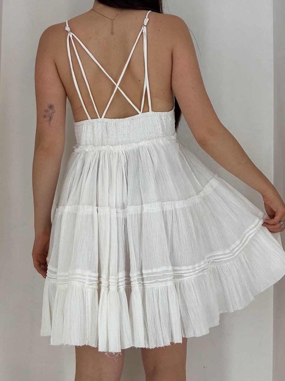strappi tired mini dress IN1771 WHITE GLAMOROUS 