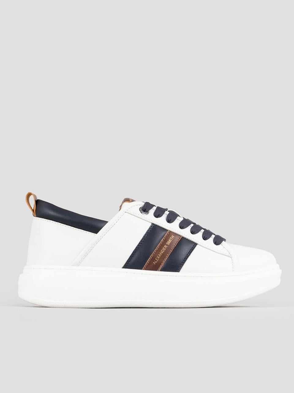 sneakers wembley con banda EWM7163 WHITE BLU ALEXANDER SMITH 