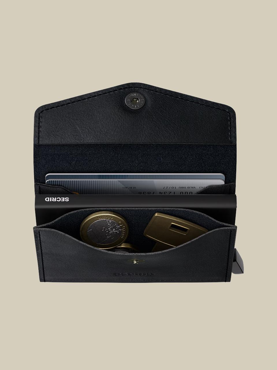 portacarte con portamonete EV-VINTAGE BLACK BLACK SECRID 