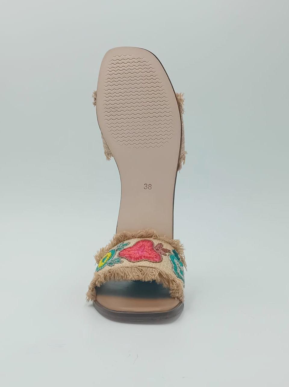 sabot flat K226.04 MULTICOLOR Coral blue 