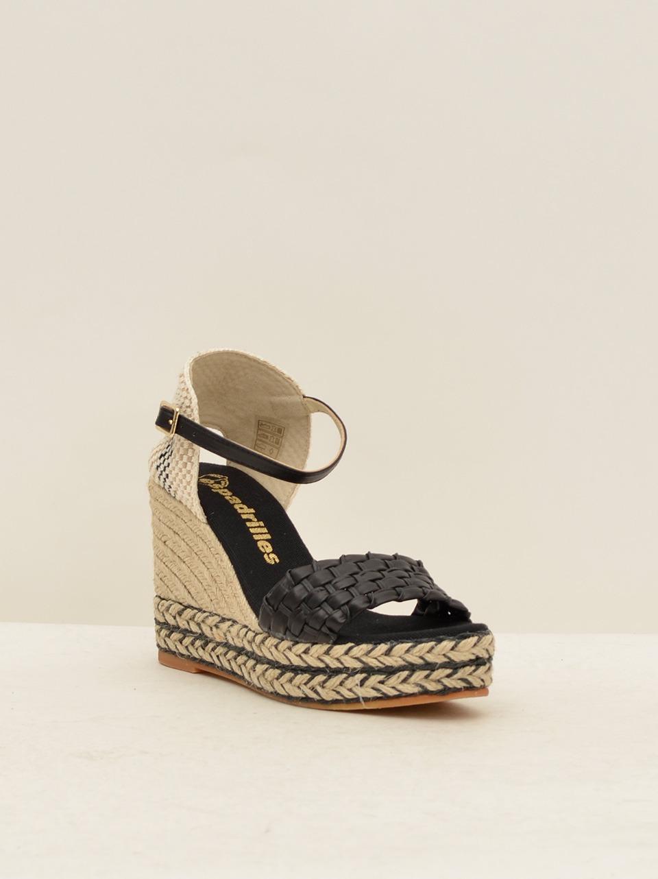 sandalo intrecciato ABE NAPA NERO ESPADRILLAS 