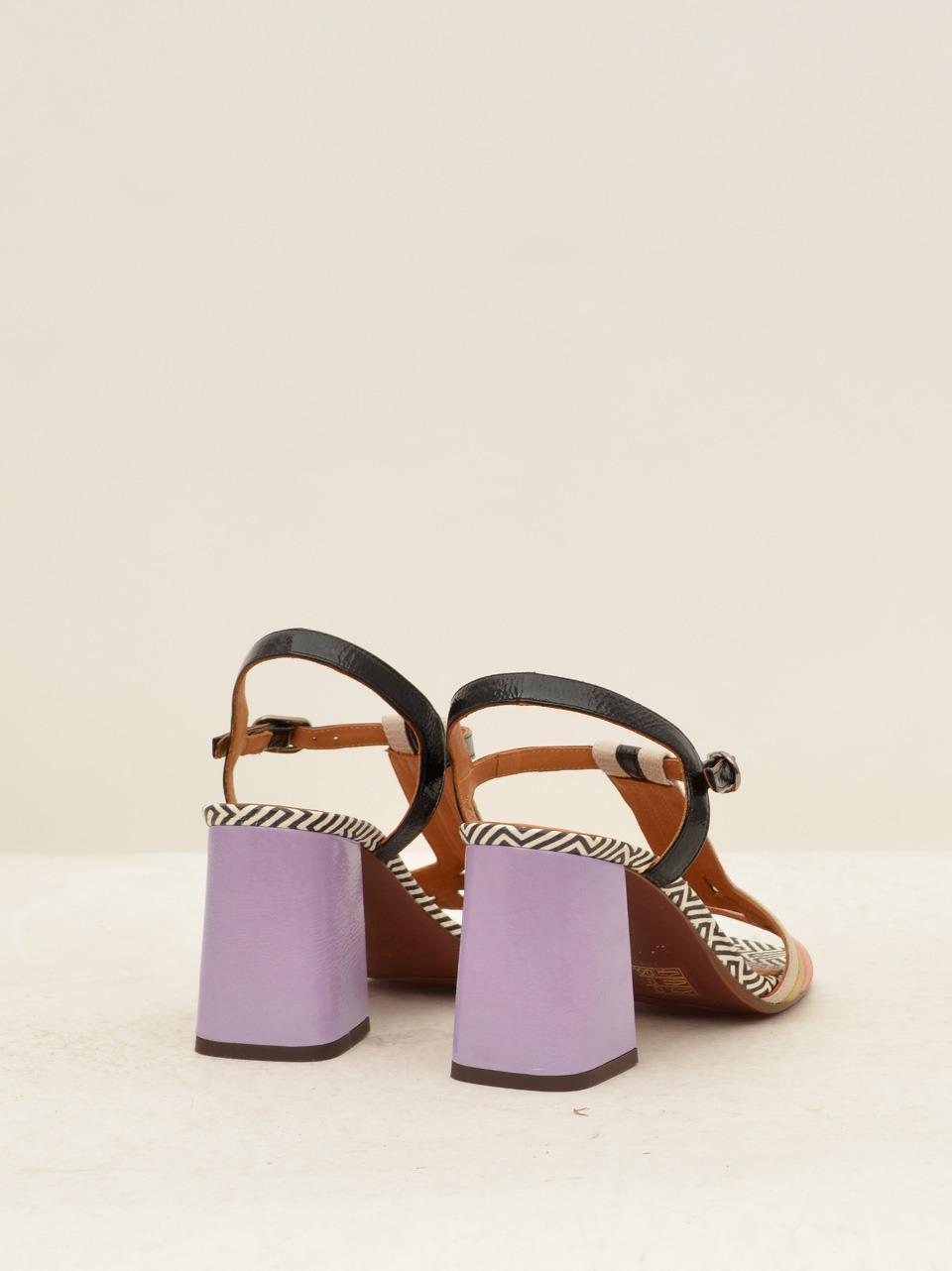 sandalo t  tacco h 70mm PIYATA BEIGE\NERO\ROSA CHIE MIHARA 