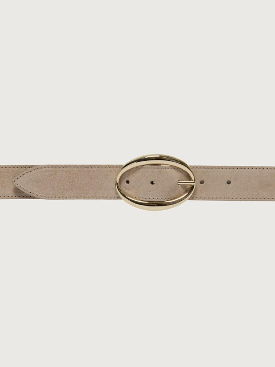 cintura  fibbi ovale reversibile camoscio e pelle D10222 SABBIA ORCIANI 
