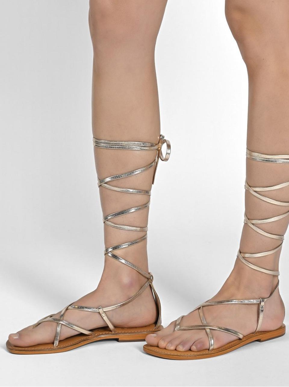 sandalo flat infradito  alla schiava R2250002 GOLD CB FUSION 