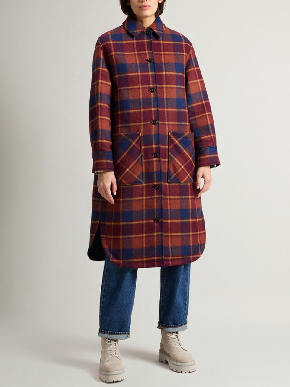 cappotto reversibile a quadri multycolor WOS0112 5511 WOOLRICH 
