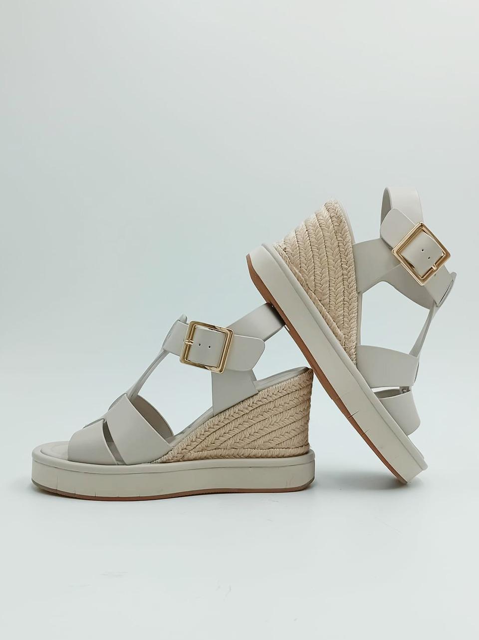 sandalo zeppa in corda e pelle ELIE BLACK PALOMITAS by paloma barcelo 
