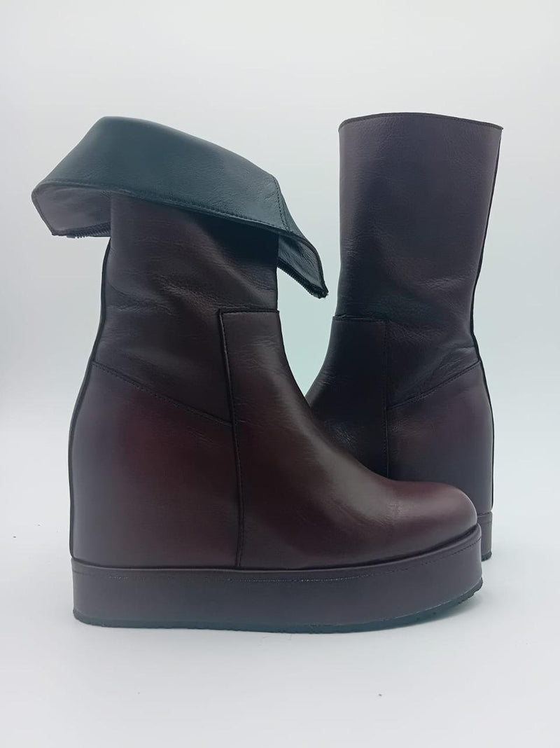 stivaletto con zip efondo fasciato D125-182 BORDEAUX MICHAEL DASS 